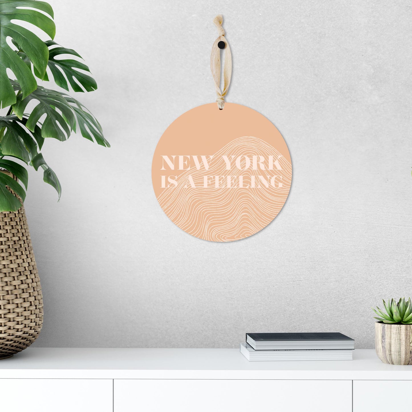 Modern Minimalist New York Is A Feeling | Wood Ornament | Eaches | Min 1