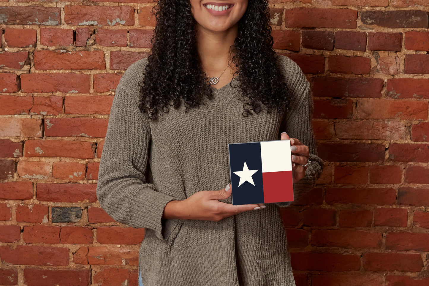 Modern Minimalist Texas Colors Flag | Wood Block | Eaches | Min 4