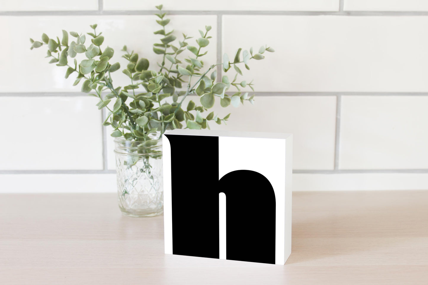 Fun Chunky Monogram H | Wood Block | Eaches | Min 4
