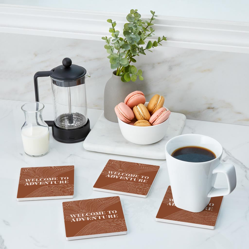 Modern Minimalist Pennsylvania Adventure Quip | Absorbent Coasters | Set of 4 | Min 2