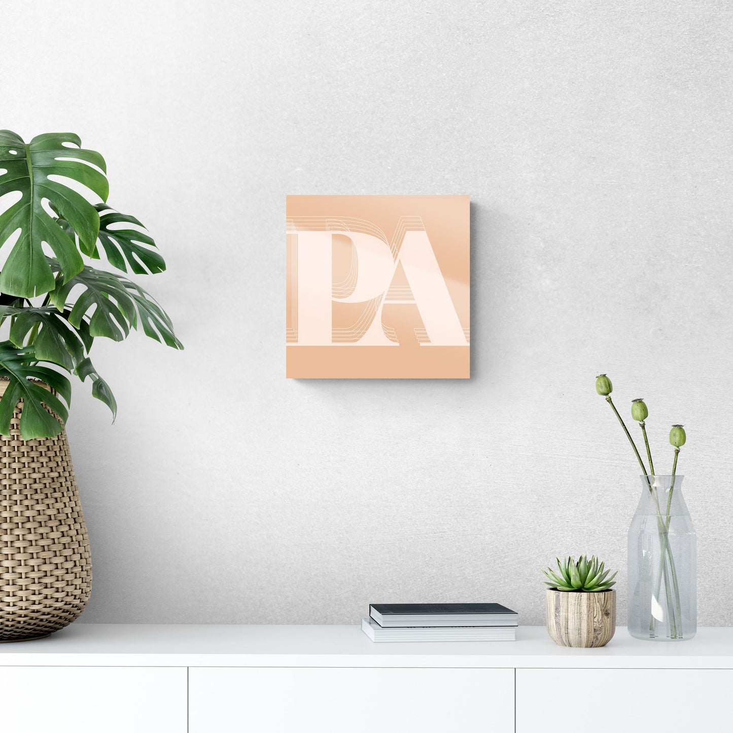 Modern Minimalist Pennsylvania Pa Initials Light | Hi-Def Glass Art | Eaches | Min 1