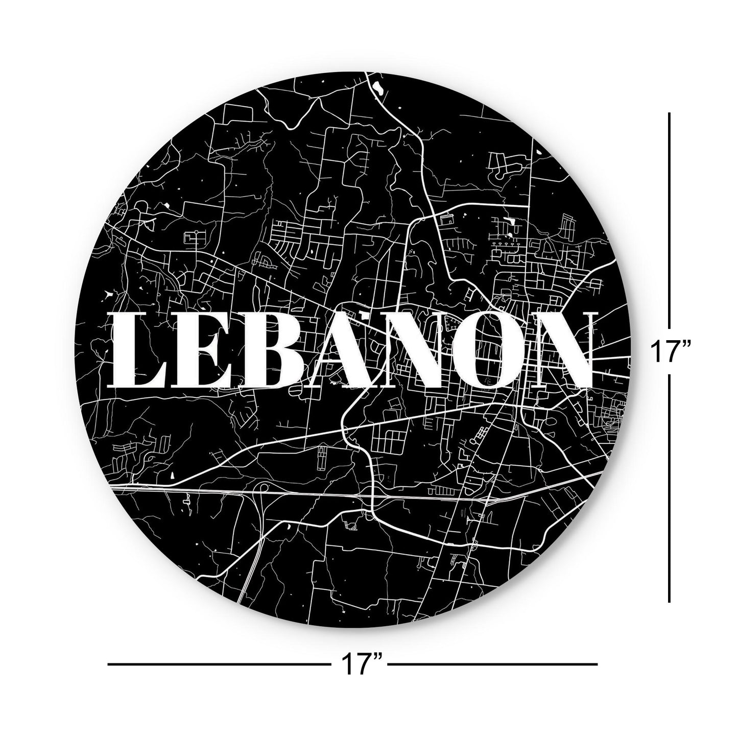 Minimalist B&W Tennessee Lebanon Map | Wood Sign | Eaches | Min 1