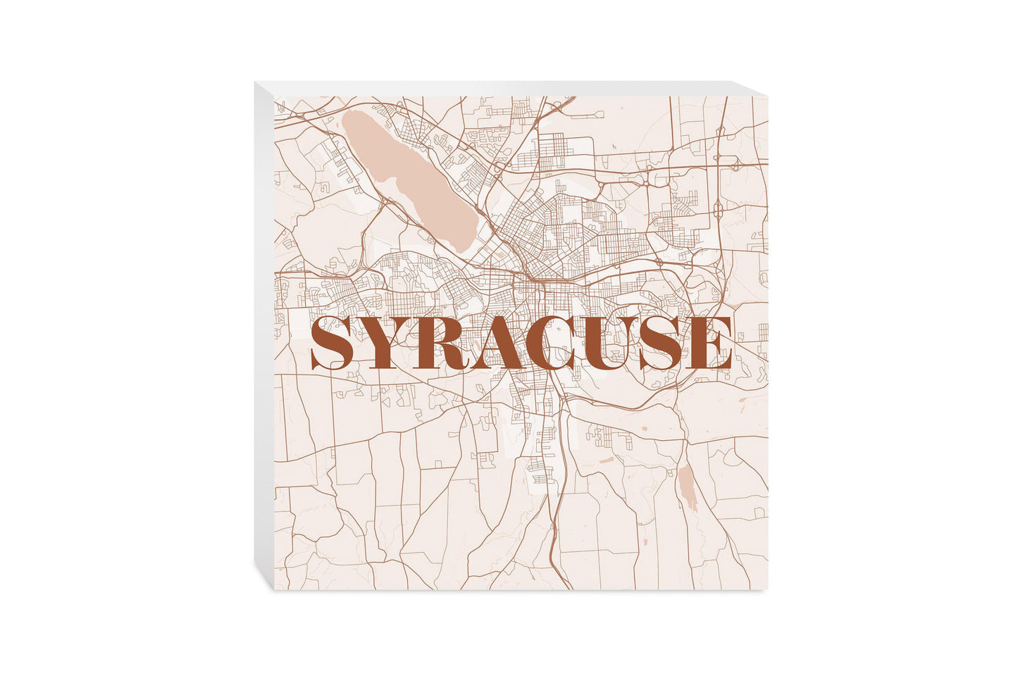 Modern Minimalist New York Syracuse Map | Wood Block | Eaches | Min 2