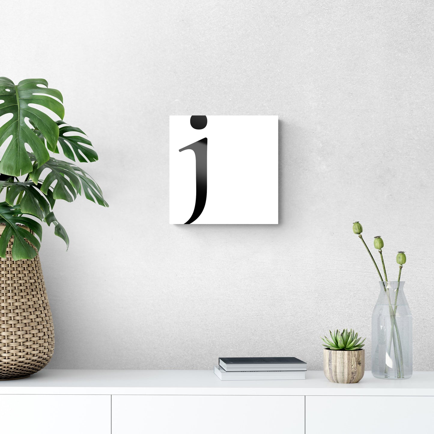 Minimal Monogram J | Hi-Def Glass Art | Eaches | Min 1