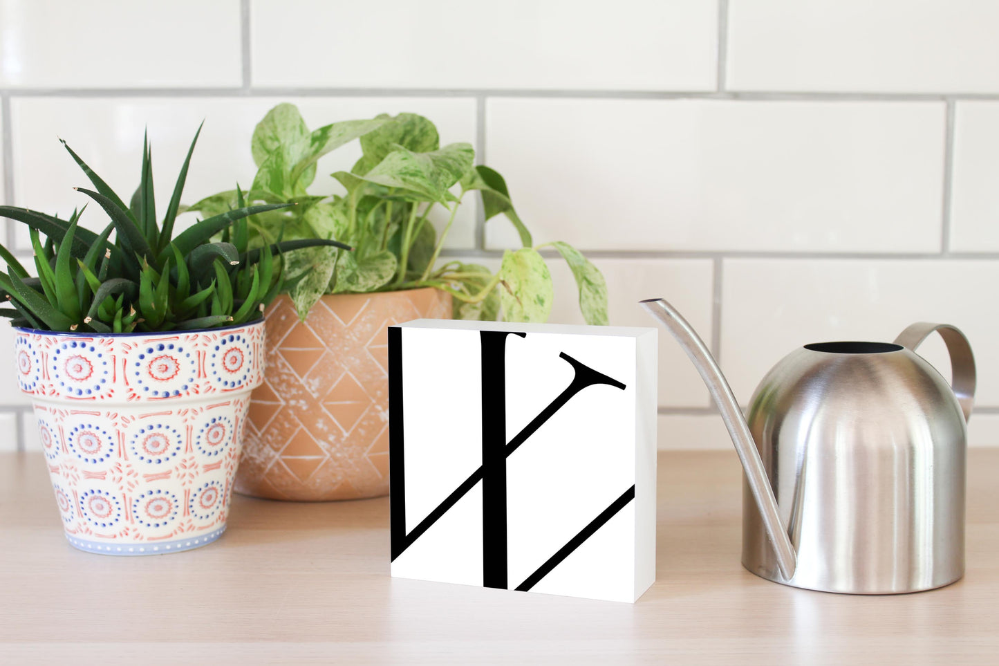 Minimal Monogram W | Wood Block | Eaches | Min 4