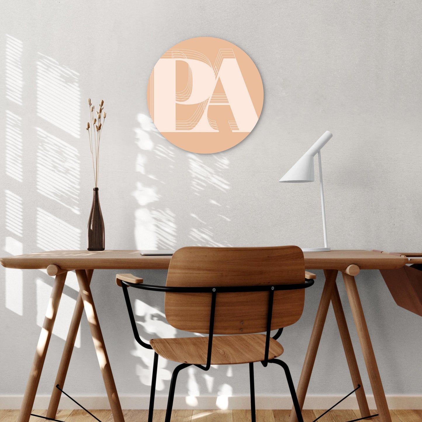 Modern Minimalist Pennsylvania Pa Initials Light | Wood Sign | Eaches | Min 1