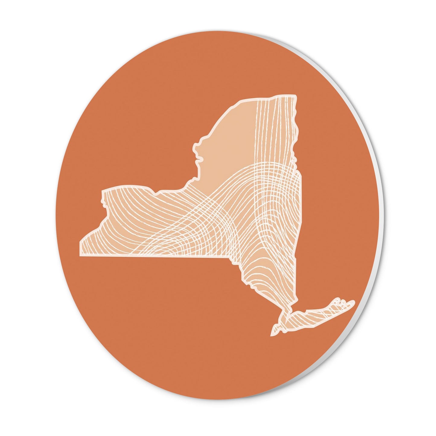 Modern Minimalist New York State Fluid Lines Dark | Wood Sign | Eaches | Min 1