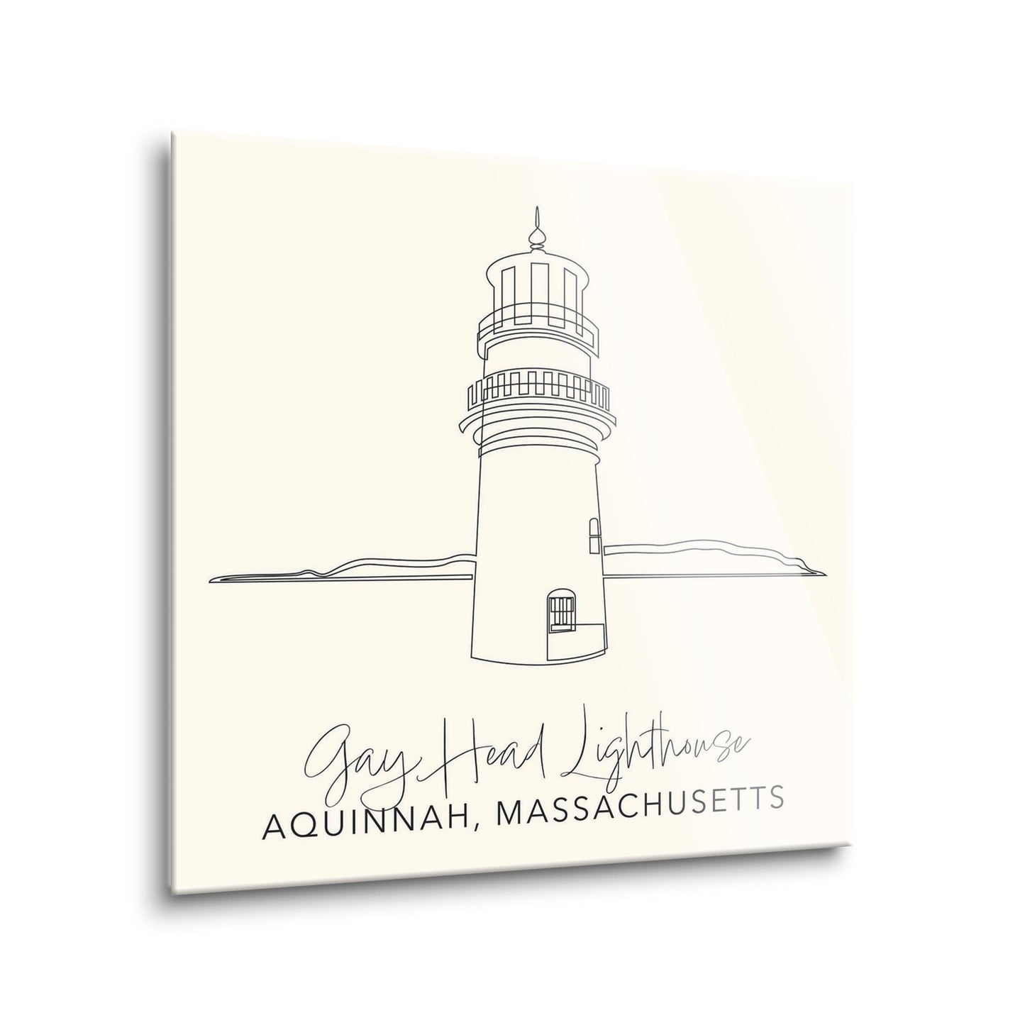 Cream Gay Head Lighthouse | Hi-Def Glass Art | Eaches | Min 2
