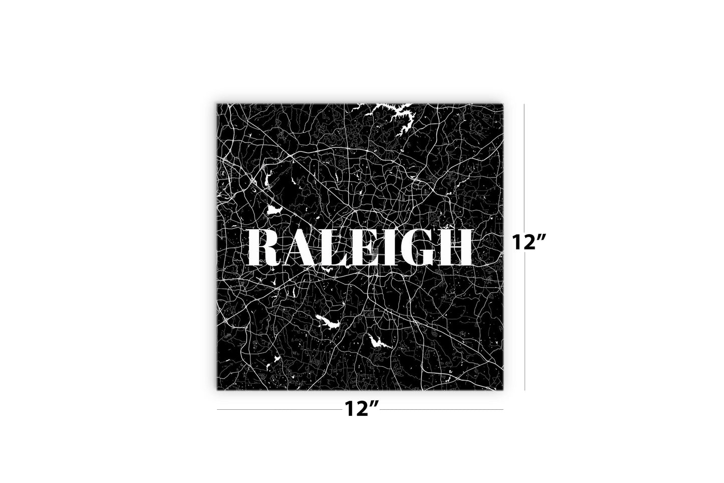 Minimalistic B&W North Carolina Raleigh Map | Wood Sign | Eaches | Min 2