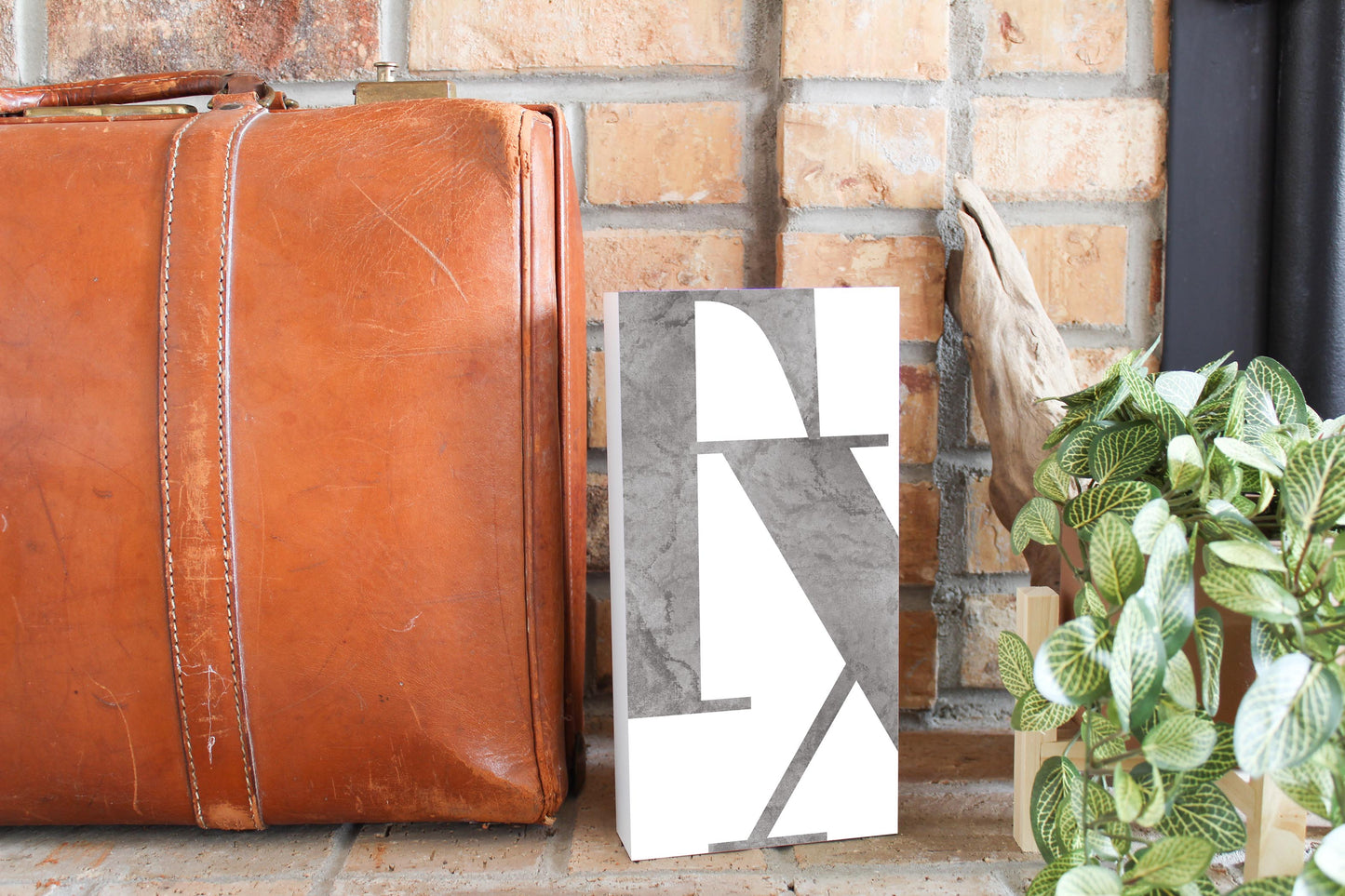 Modern White Texas Initials | Wood Block | Eaches | Min 4