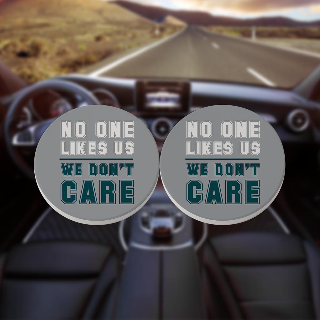 Modern Minimalist Pennsylvania We Dont Care| Absorbent Car Coasters | Set of 2 | Min 4