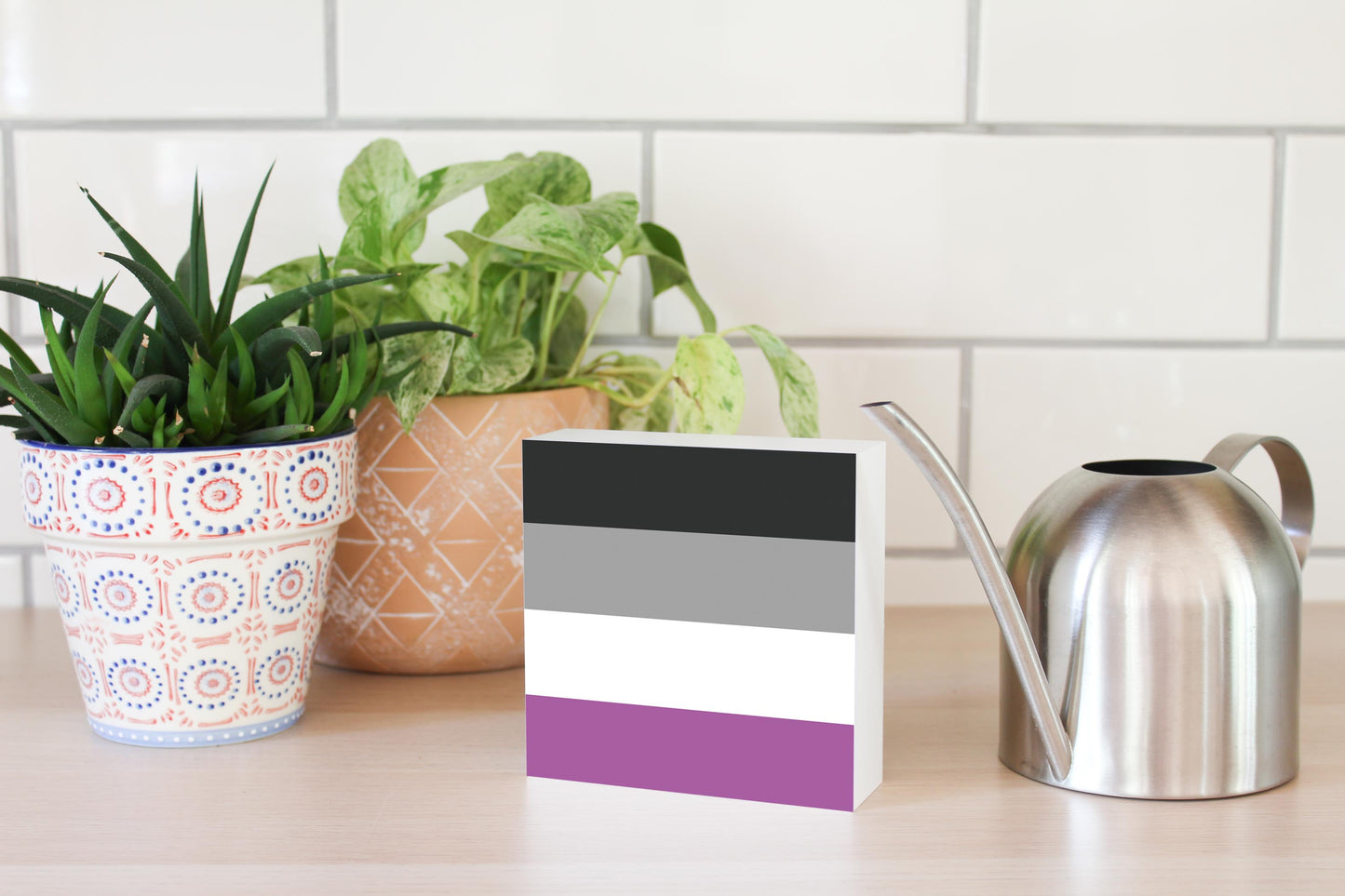 Asexual Pride Flag Colors | Wood Block | Eaches | Min 4
