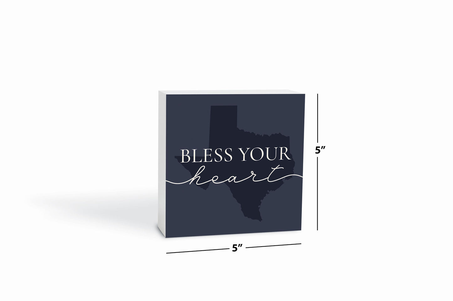 Modern Minimalist Texas Bless Your Heart | Wood Block | Eaches | Min 4