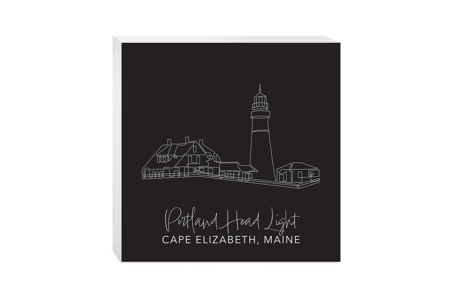 Black Portland Head Light | Wood Block | Eaches | Min 2