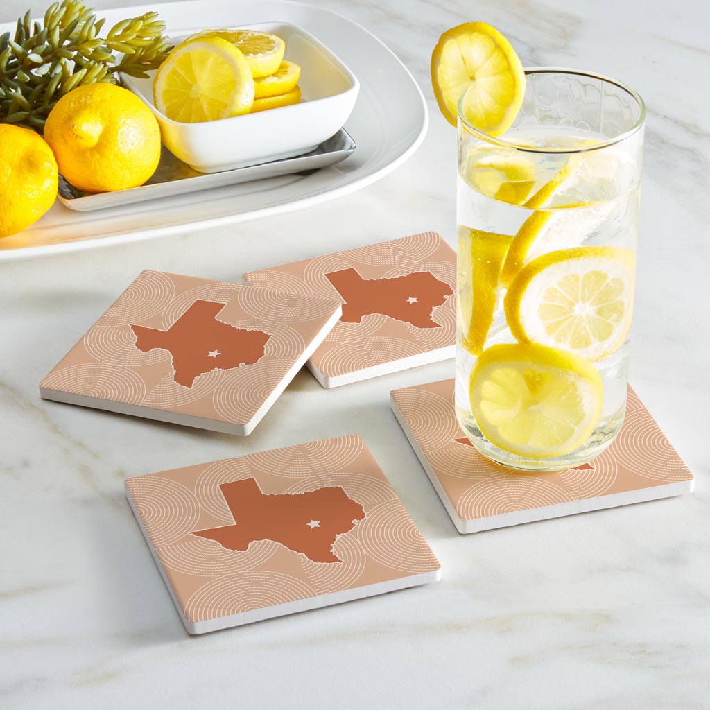 Modern Minimalist Texas Austin Star | Absorbent Coasters | Set of 4 | Min 2
