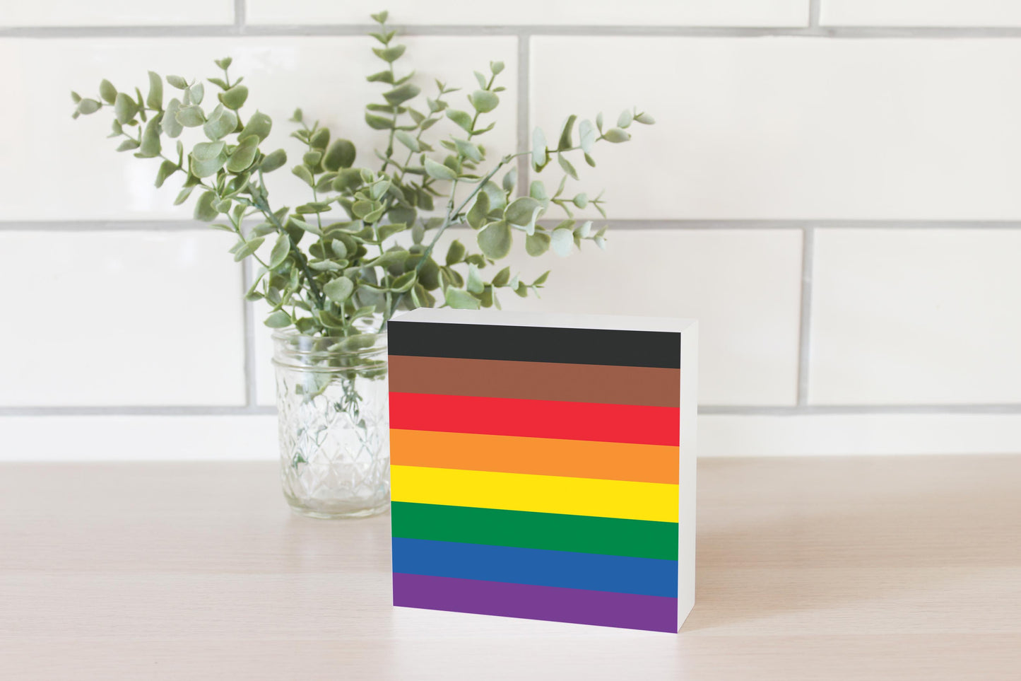 Philly Pride Flag Colors | Wood Block | Eaches | Min 4