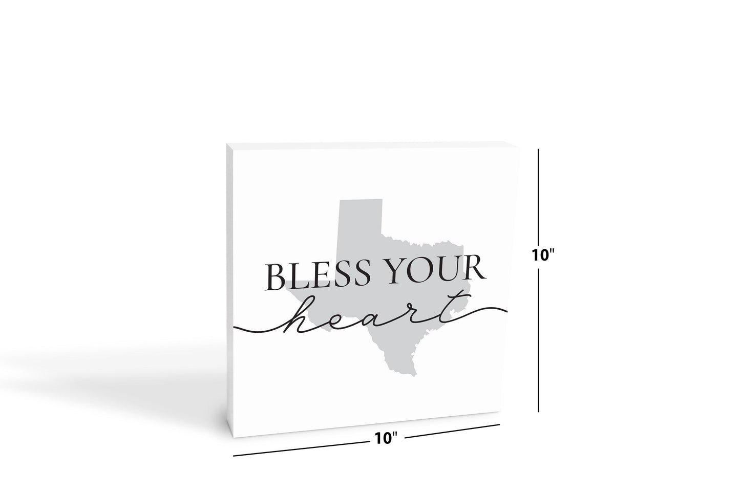 Minimalistic B&W Texas Bless Your Heart | Wood Block | Eaches | Min 2