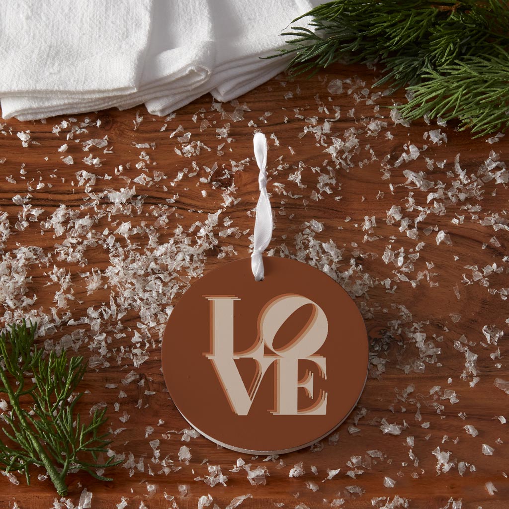 Modern Minimalist Pennsylvania Love Dark| Wood Ornament | Eaches | Min 6