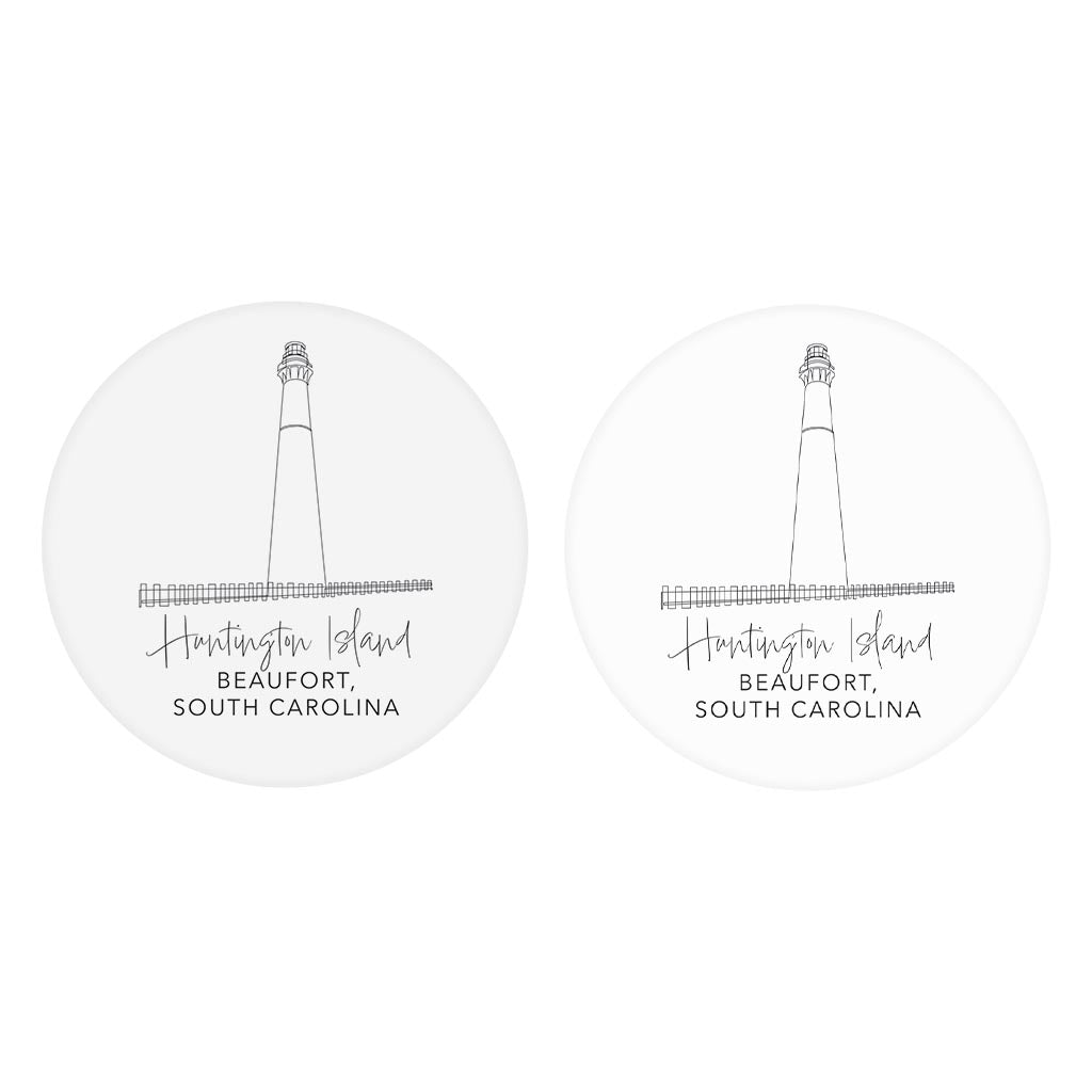 Huntington Island Lighthouse| Absorbent Car Coasters | Set of 2 | Min 4