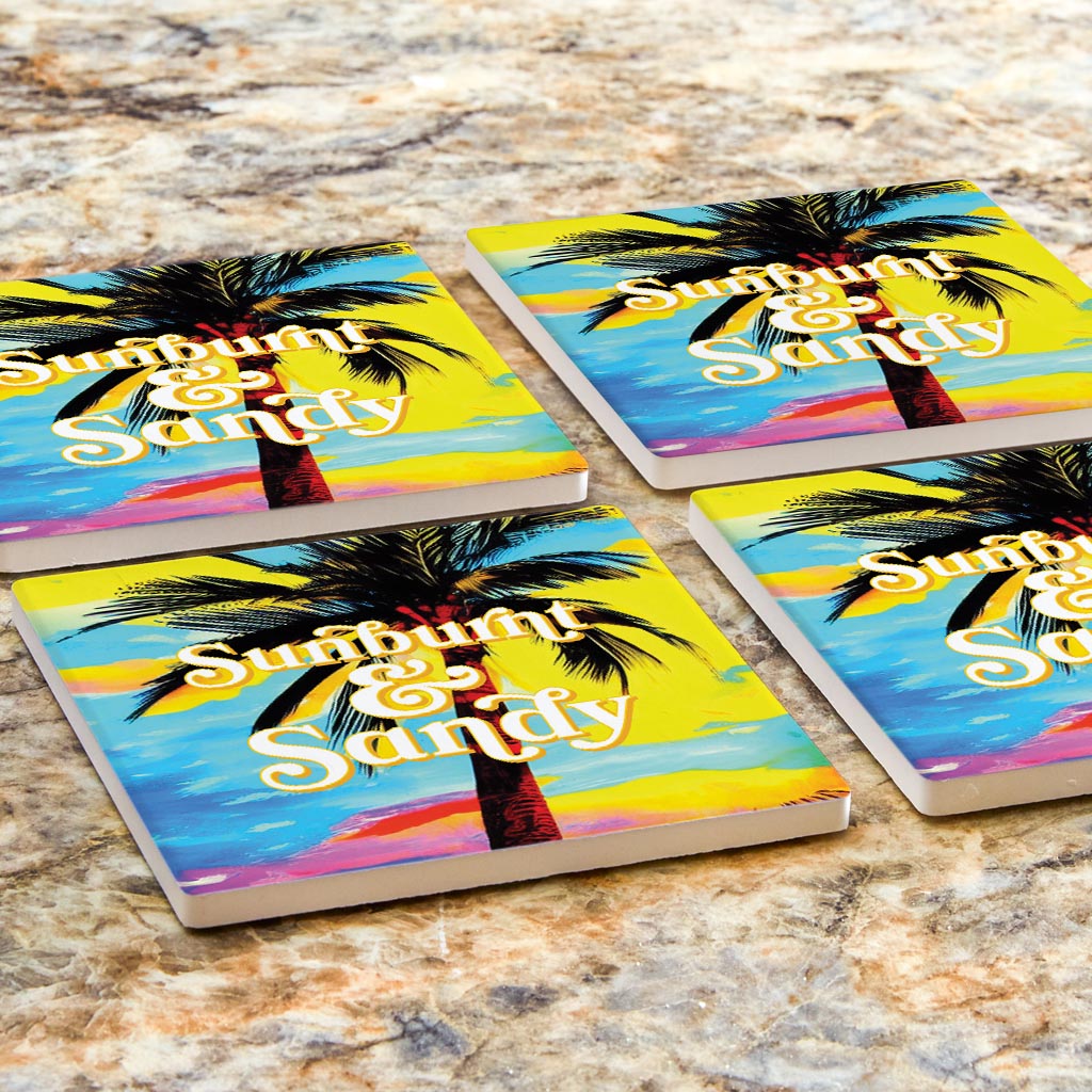 Sunburnt Sandy | Absorbent Coasters | Set of 4 | Min 2