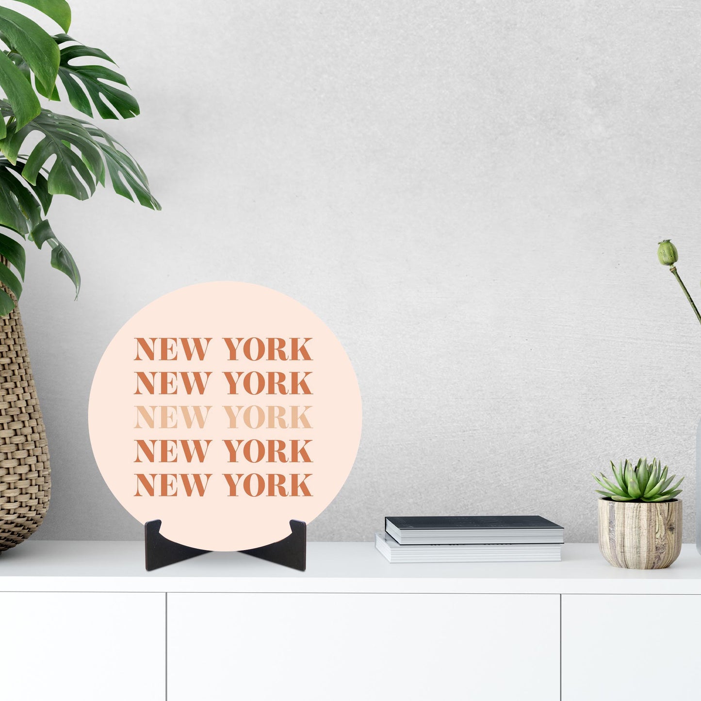 Modern Minimalist New York Repeated Light | Wood Sign | Eaches | Min 1