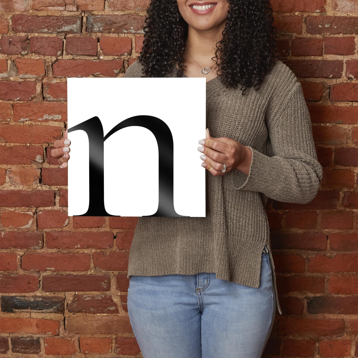 Minimal Monogram N | Hi-Def Glass Art | Eaches | Min 1