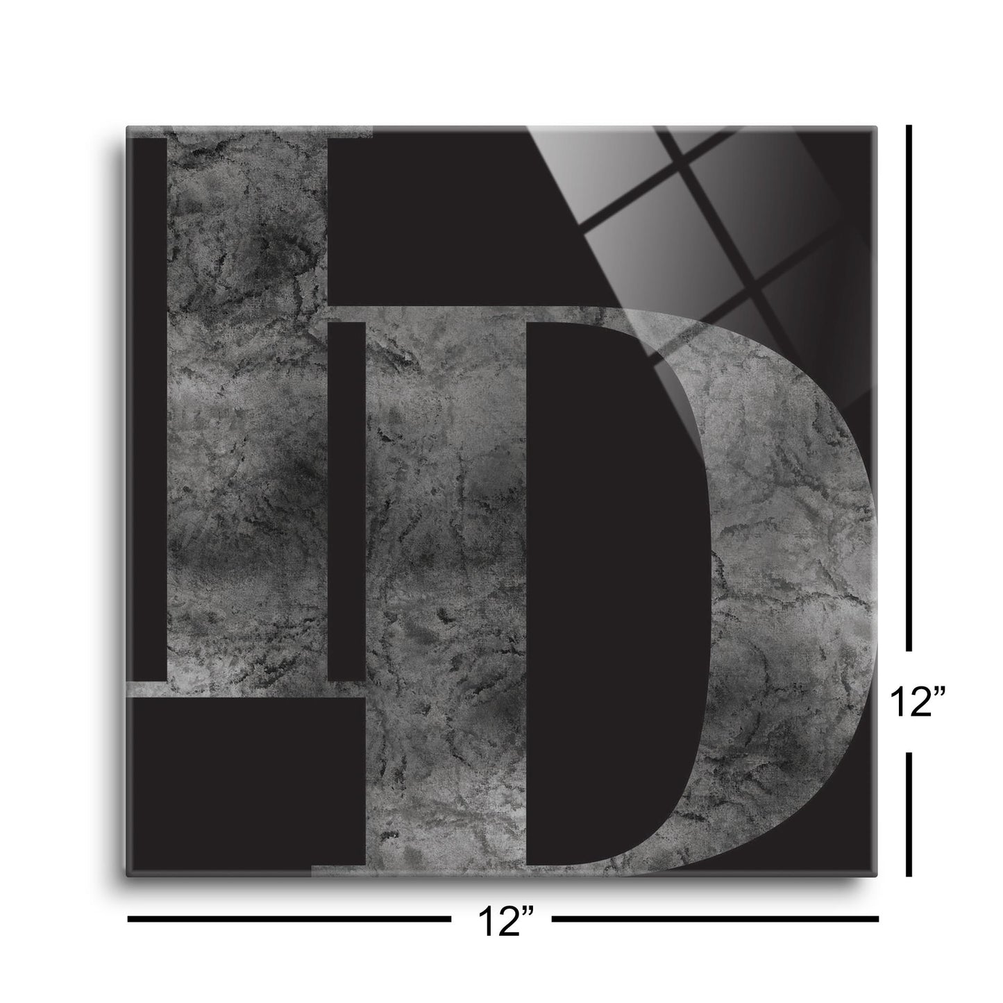 Minimalist B&W Idaho Black Initials | Hi-Def Glass Art | Eaches | Min 1