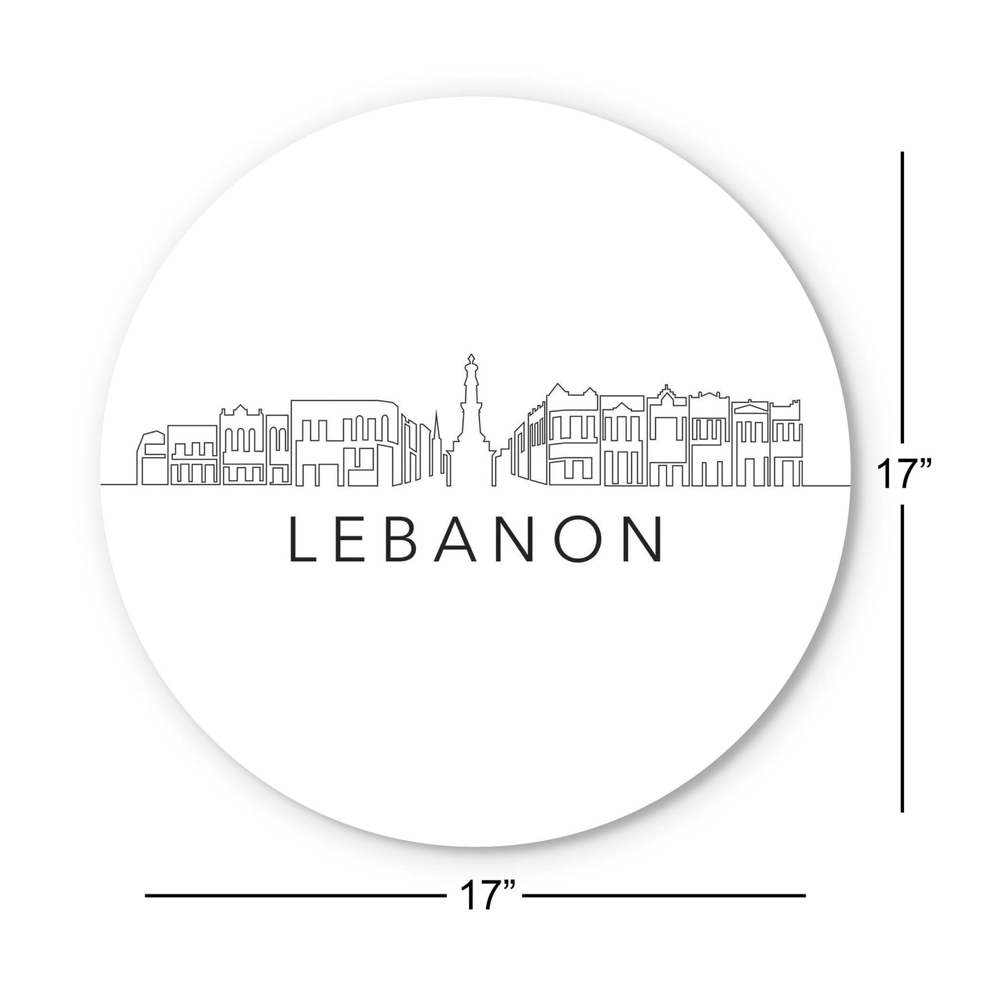 Minimalist B&W Tennessee Lebanon Skyline | Wood Sign | Eaches | Min 1