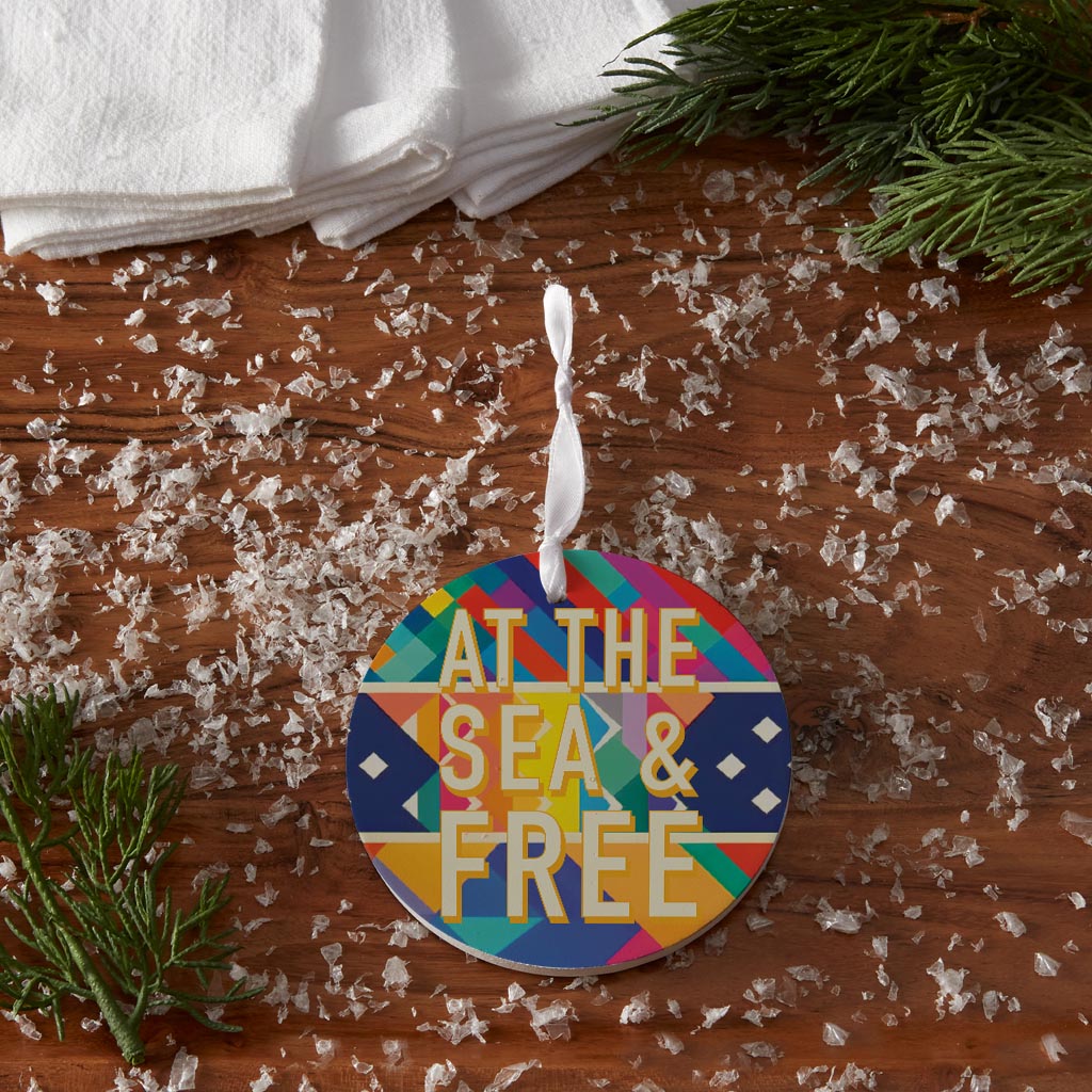 At The Sea Free | Wood Ornament | Eaches | Min 6