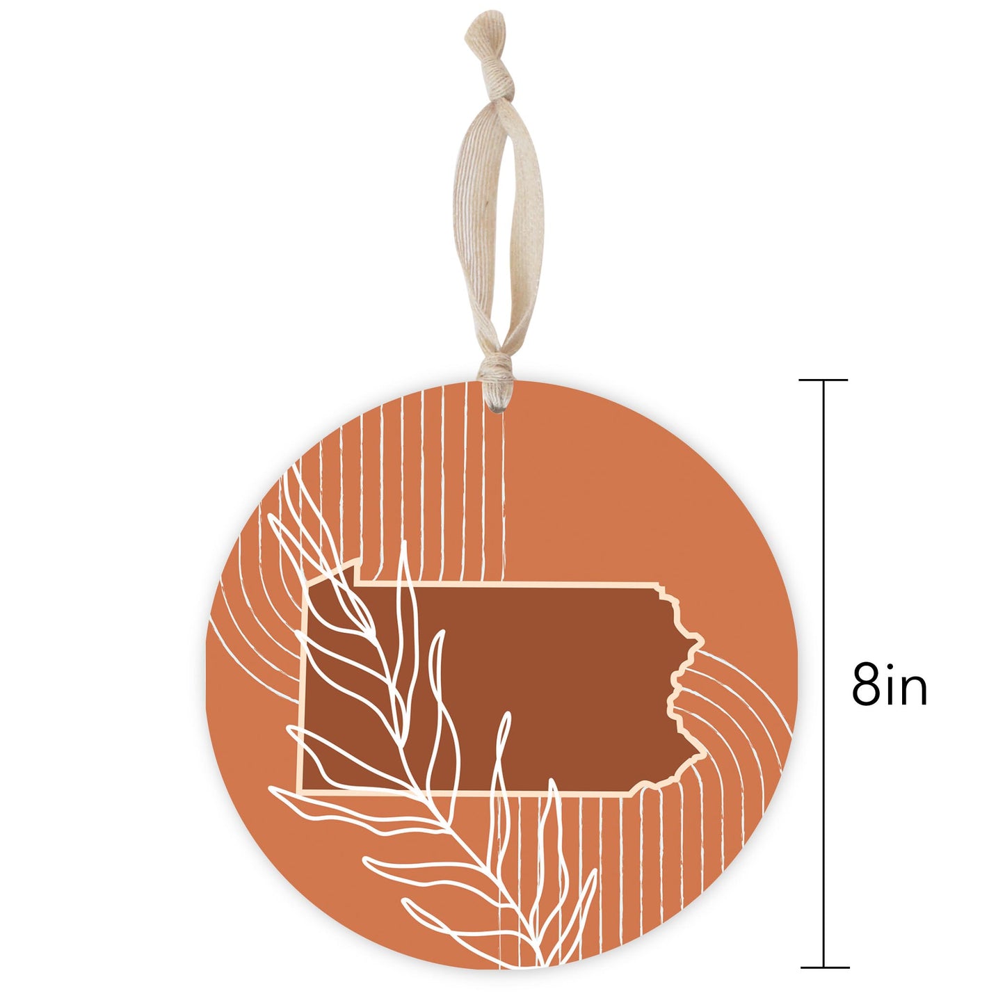 Modern Minimalist Pennsylvania State Leaf | Wood Ornament | Eaches | Min 1