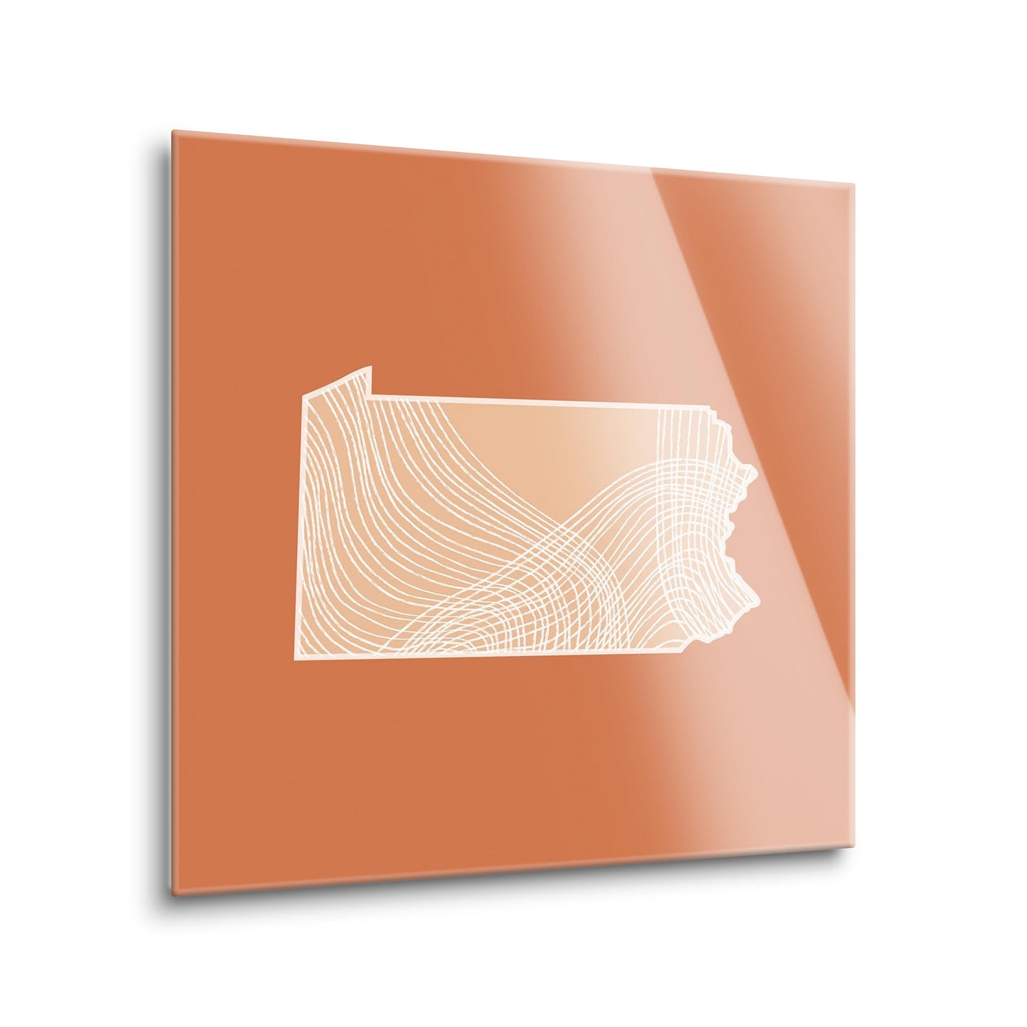 Modern Minimalist Pennsylvania State Lines Light | Hi-Def Glass Art | Eaches | Min 2