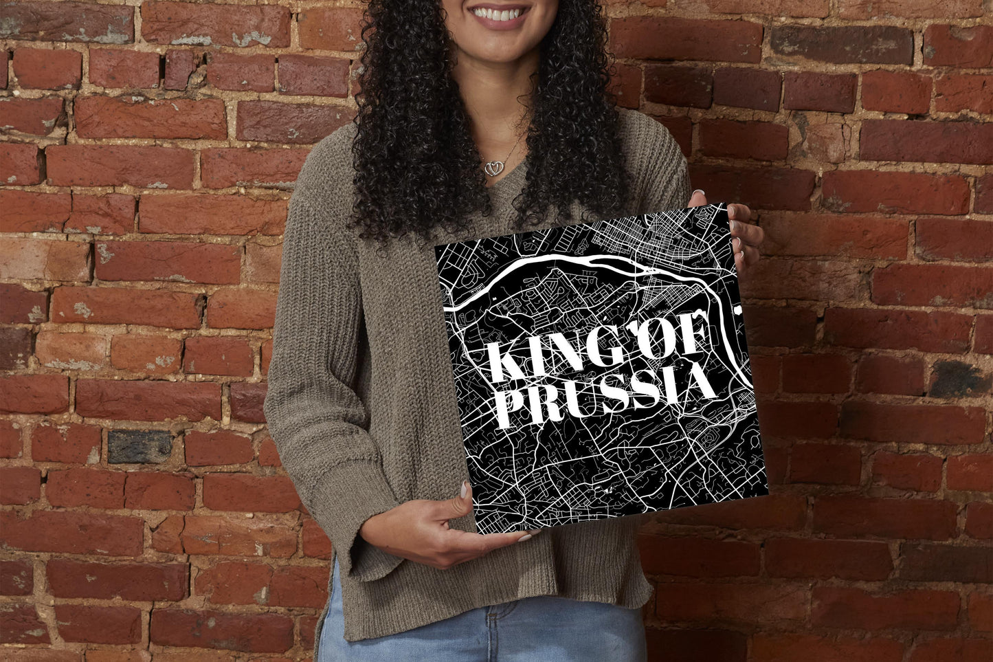 Minimalistic B&W Pennsylvania King Of Prussia Map | Wood Sign | Eaches | Min 2