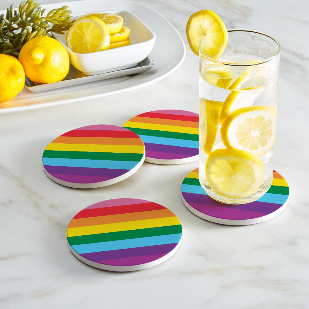 Original Pride Flag Colors | Absorbent Coasters | Set of 4 | Min 2