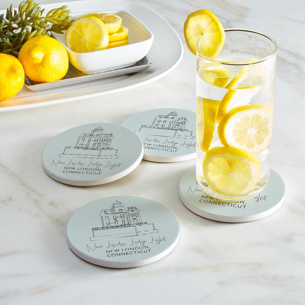 New London Lodge Light Muted Coastal| Absorbent Coasters | Set of 4 | Min 2
