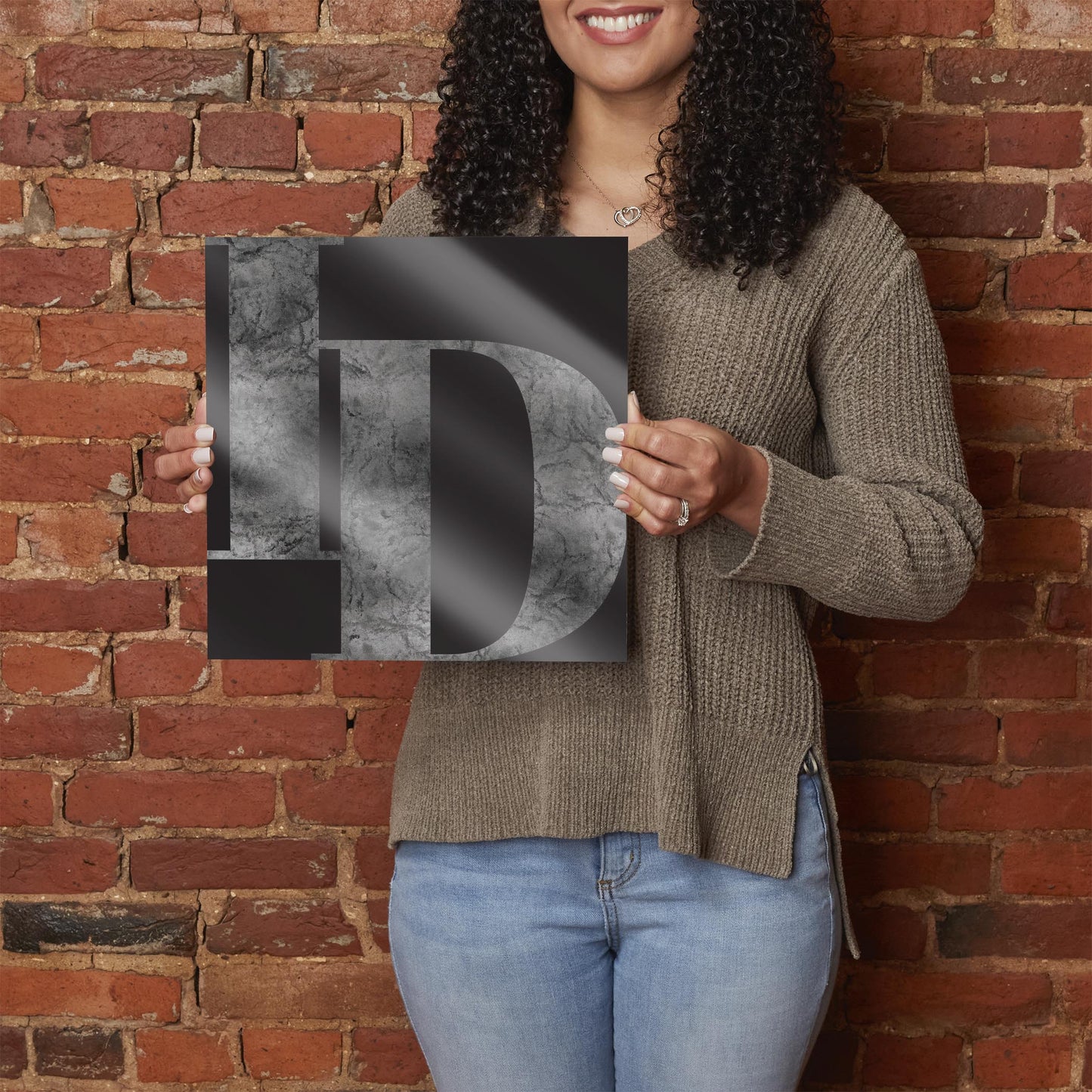 Minimalist B&W Idaho Black Initials | Hi-Def Glass Art | Eaches | Min 1