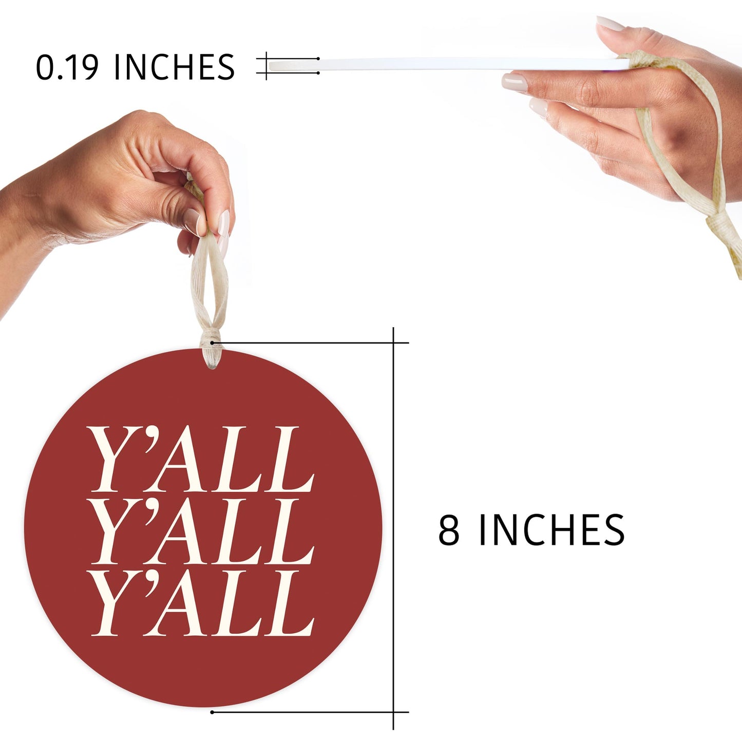 Modern Minimalist Oklahoma Yall | Wood Ornament | Eaches | Min 1