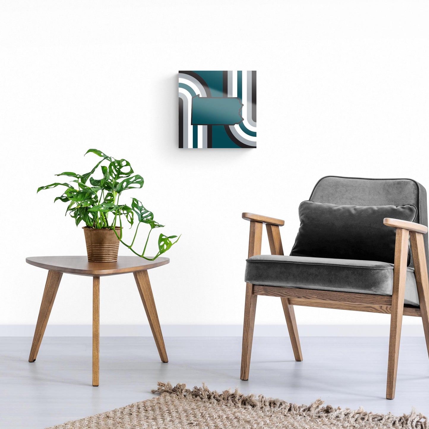 Modern Minimalist Pennsylvania Retro Shape | Hi-Def Glass Art | Eaches | Min 1