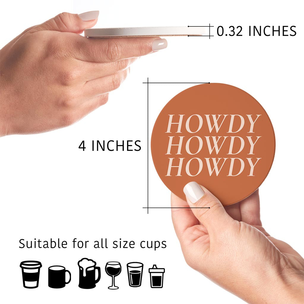 Modern Minimalist Texas Howdy | Absorbent Coasters | Set of 4 | Min 2