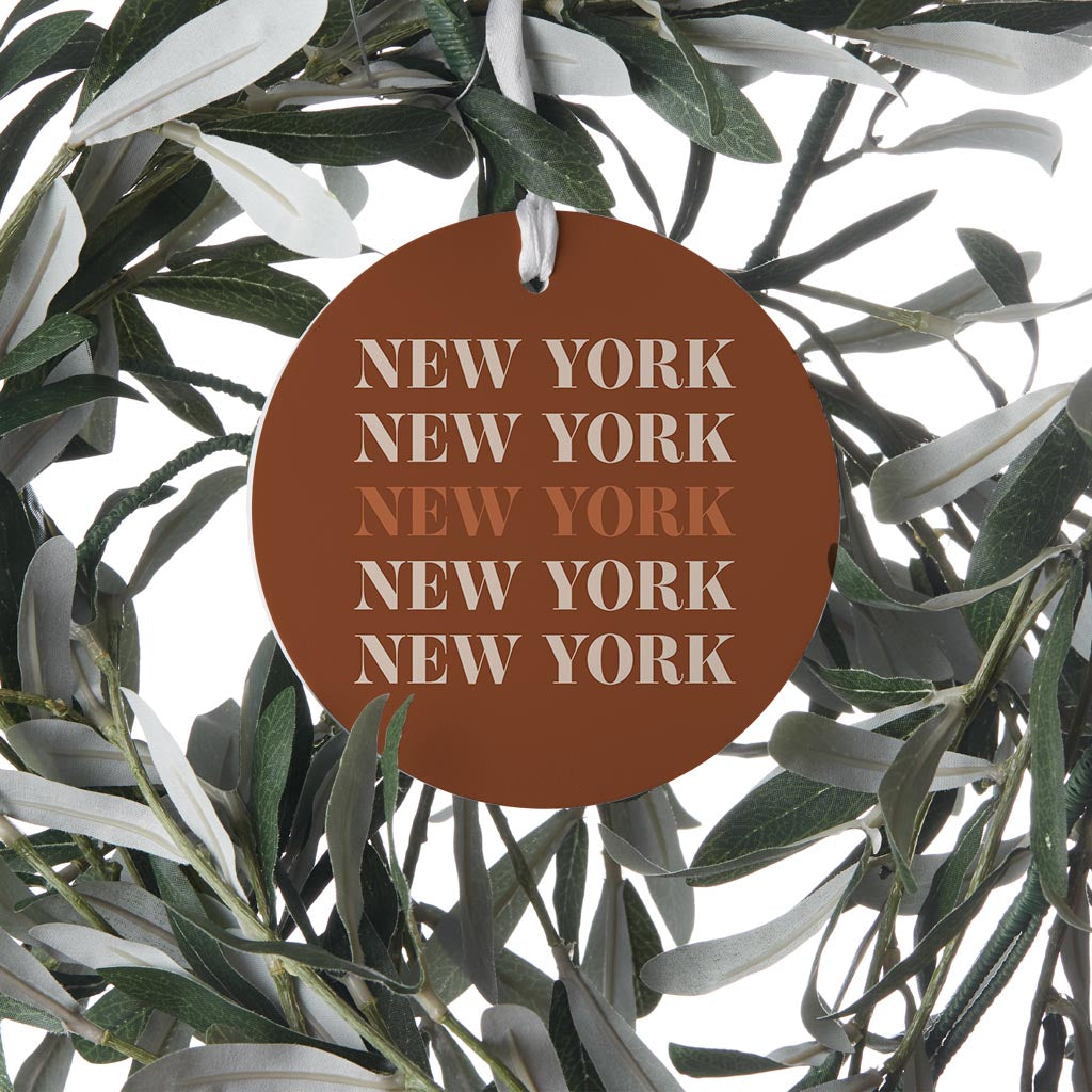 Modern Minimalist New York Repeated Dark | Wood Ornament | Eaches | Min 6