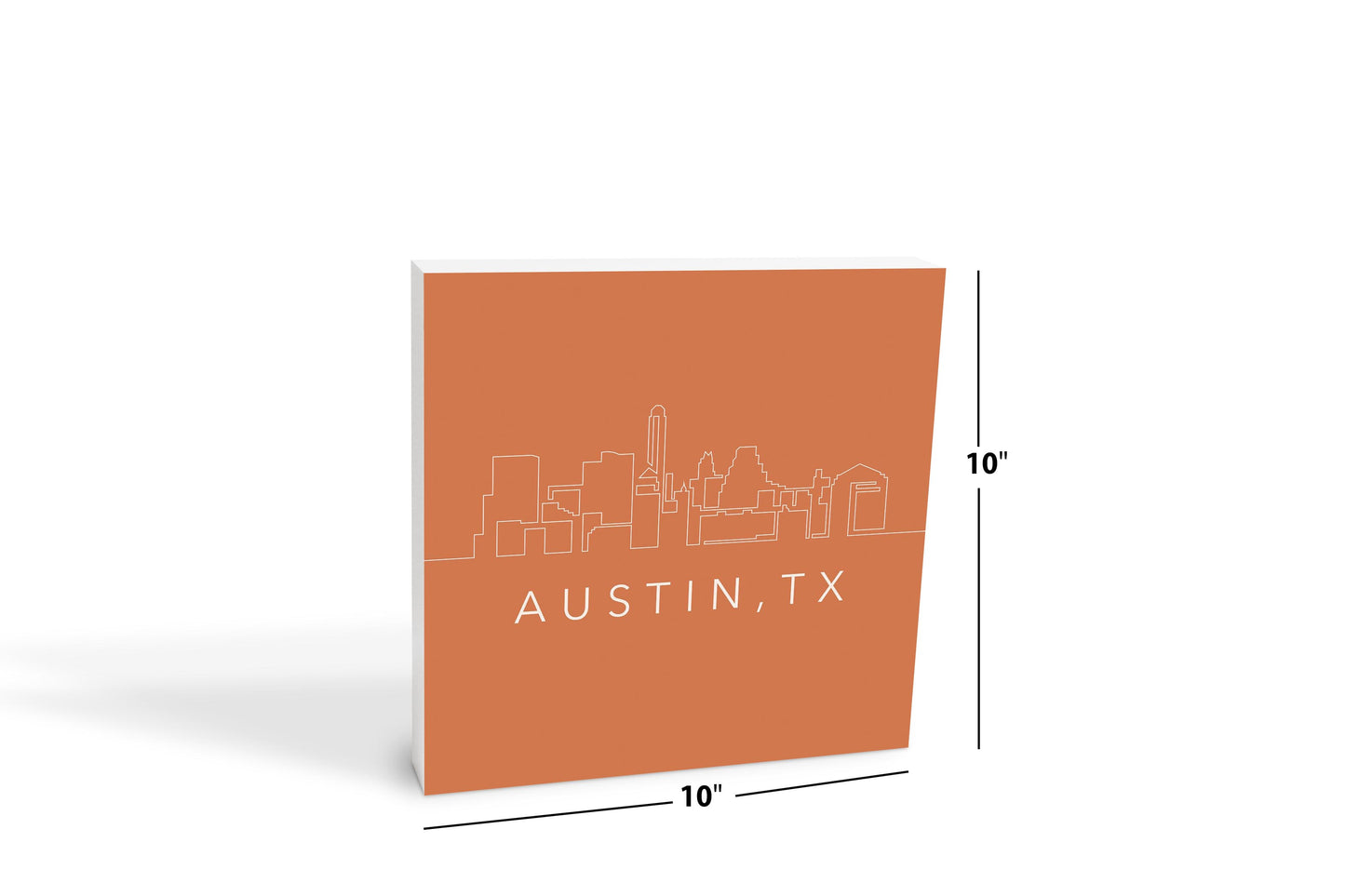 Modern Minimalist Texas Austin Skyline | Wood Block | Eaches | Min 2