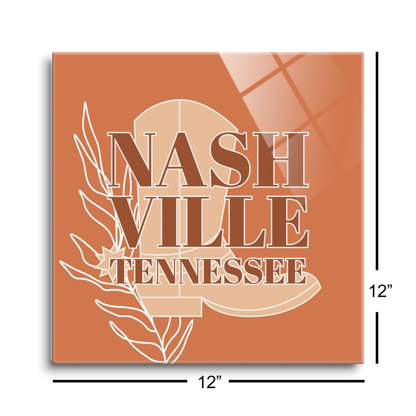 Modern Minimalist Tennessee Nashville Boot | Hi-Def Glass Art | Eaches | Min 1