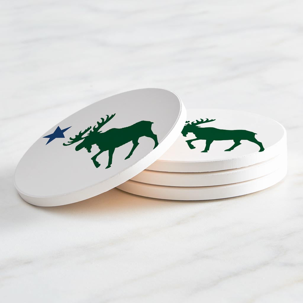 New England Star And Moose| Absorbent Coasters | Set of 4 | Min 2