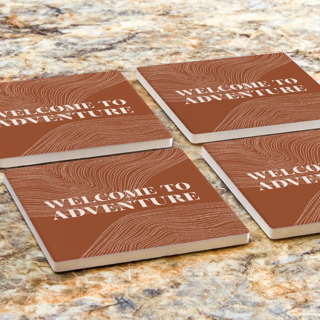 Modern Minimalist Pennsylvania Adventure Quip | Absorbent Coasters | Set of 4 | Min 2