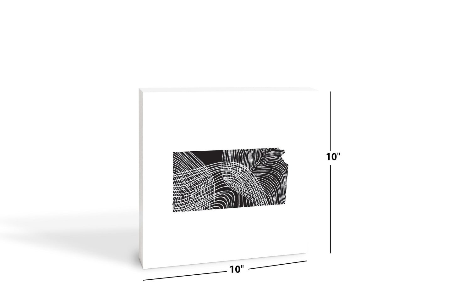 Minimalist B&W Kansas State Shape | Wood Block | Eaches | Min 2