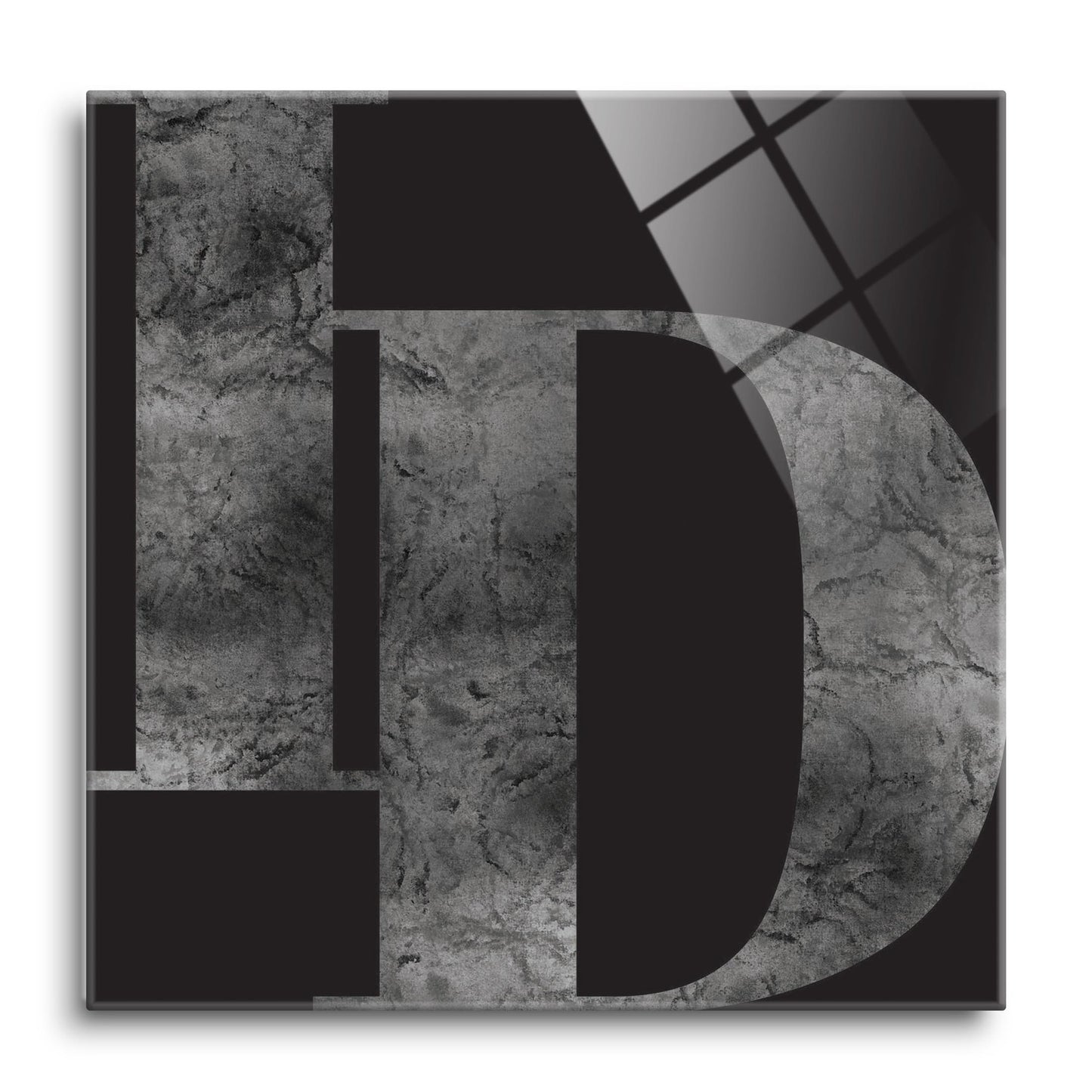 Minimalist B&W Idaho Black Initials | Hi-Def Glass Art | Eaches | Min 1