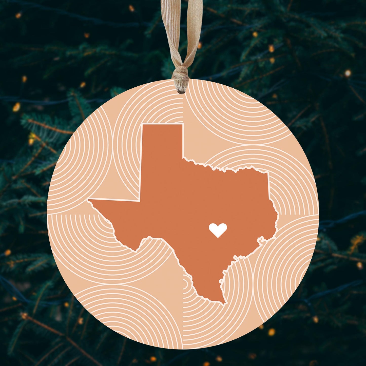 Modern Minimalist Texas Austin Heart| Wood Ornament | Eaches | Min 1