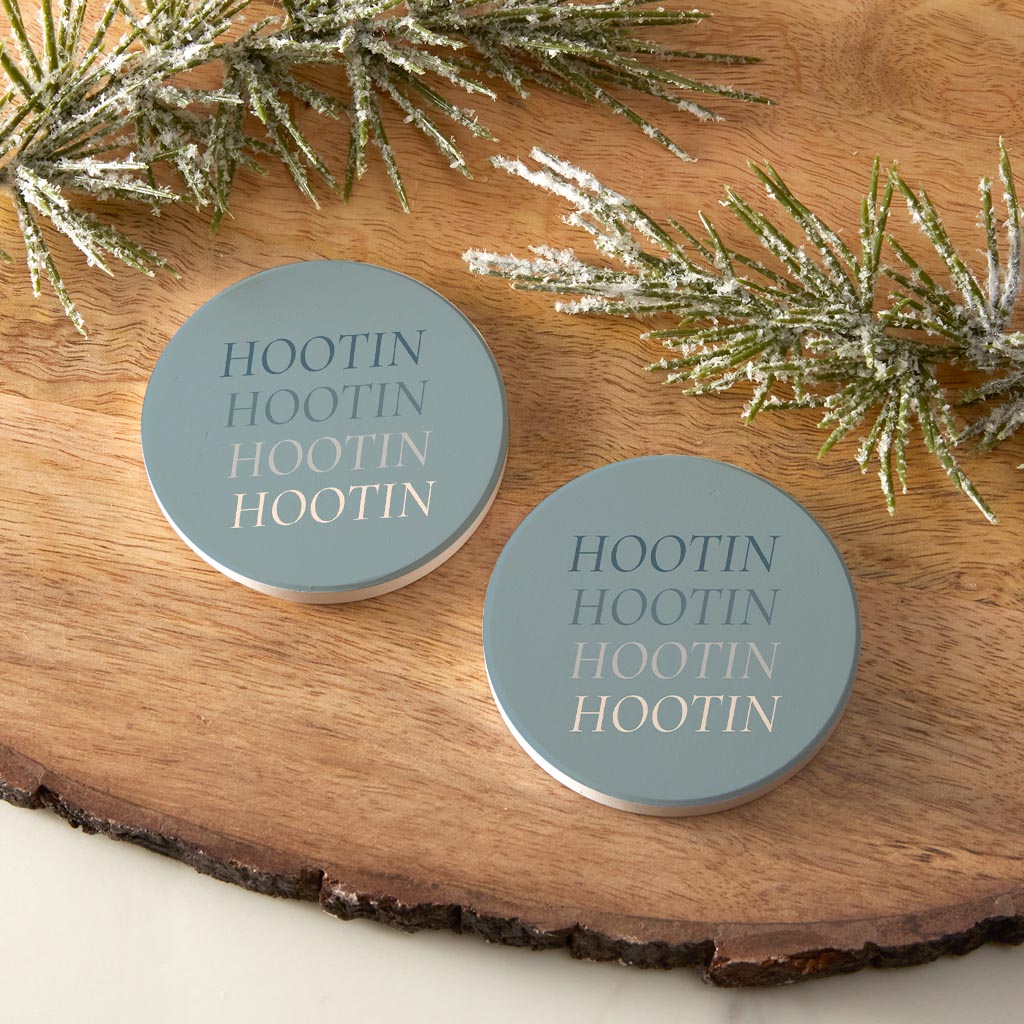 Modern Minimalist Arkansas Hootin | Absorbent Car Coasters | Set of 2 | Min 4