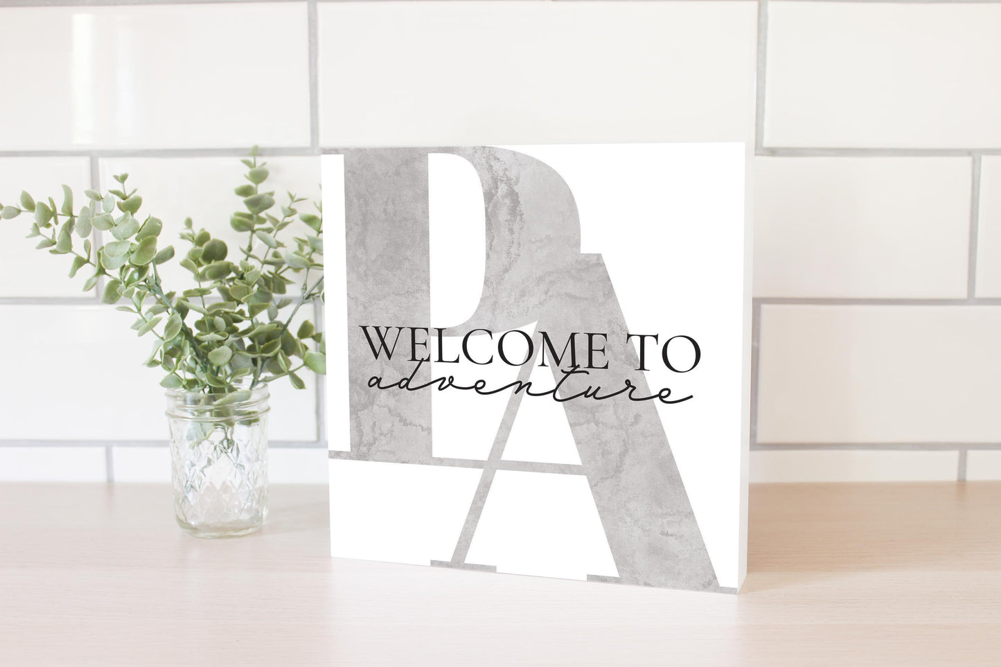 Minimalistic B&W Pennsylvania Adventure Quip | Wood Block | Eaches | Min 2