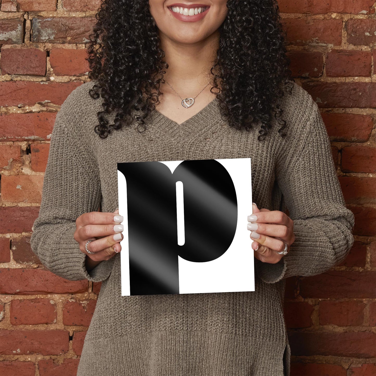 Fun Chunky Monogram P | Hi-Def Glass Art | Eaches | Min 2