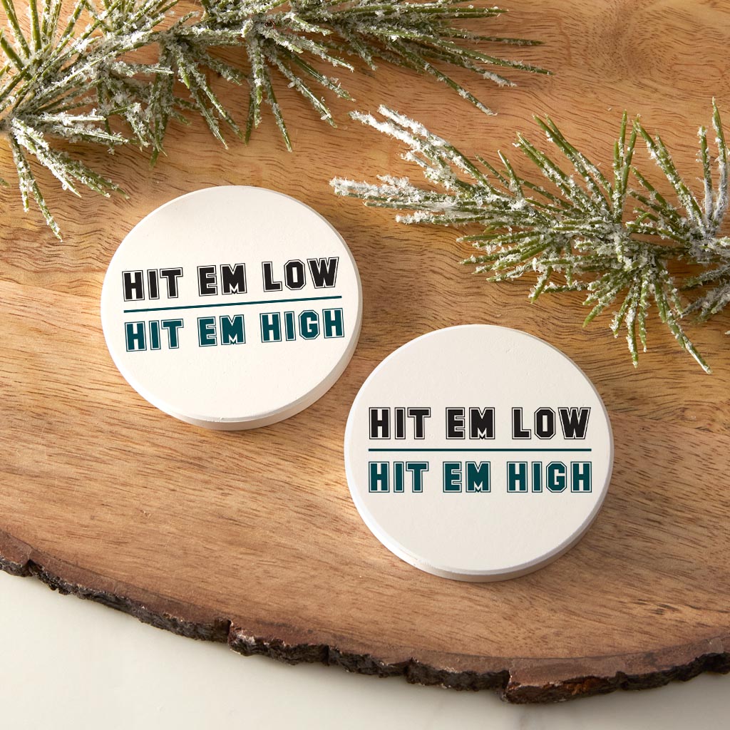 Modern Minimalist Pennsylvania Hit Em High| Absorbent Car Coasters | Set of 2 | Min 4